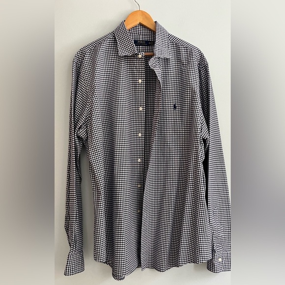 Polo Ralph Lauren Other - Polo Ralph Lauren Men’s Collared Button Down Gingham Cotton XXL Navy Blue White